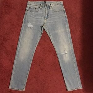 Men’s Slim Str Ltwt Medium Tinted Destroy Denim